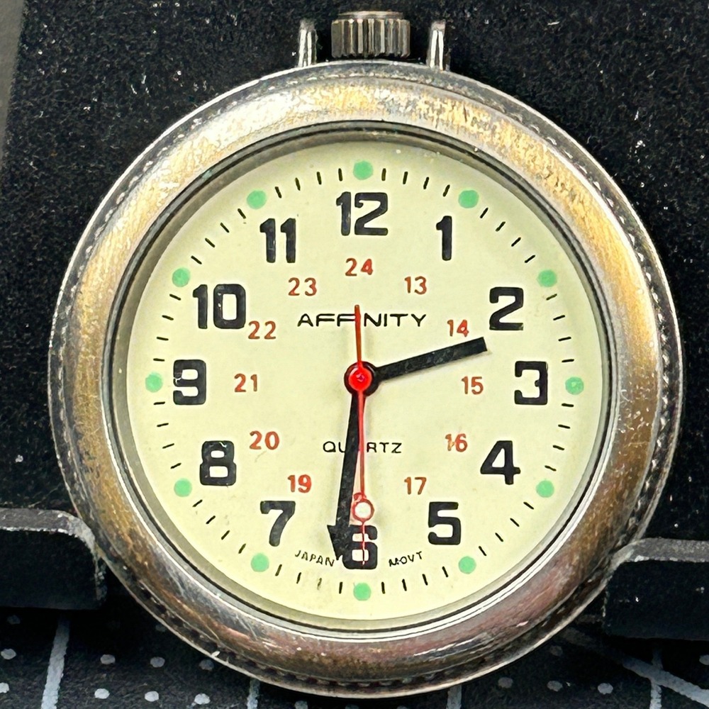 Affinity Pocket Watch Cream Dial‎ 24-Hour Military Time Japan Quartz 42mm Case